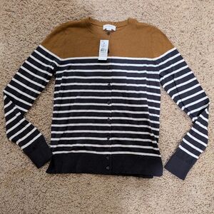 New Loft stripped cardigan, size XS